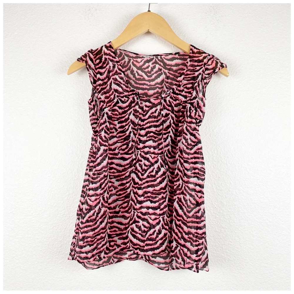 Milly Minis Pink Zebra Print Swimsuit and Coverup -‎ 6/7